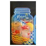 Mason Jar Set with Bamboo Lids 2pk (one straw) - Retail: $15