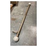 QDWIS Leaf Spherical Curtain Rod - Wood Grain Grey 18-45in Adjustable - Retail: $35