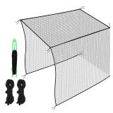 Amazgolf 10x10ft Golf Batting Cage with Quick Installation Tool and Rope, Practice Net for Indoor, Outdoor, Ceiling, Garage, Driver, Golf Simulator, Impact Screen - Retail: $108