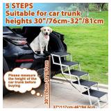 Uross Dog Stairs for Car 5 Steps - Collapsible Dog Steps Ramp for Car and SUV, Aluminum Pet Ramp Stairs for Large Dogs,Telescoping Ladder for Truck, High Bed - Retail: $70