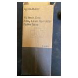 Hourcey 12 inch Zinc Alloy Lawn Sprinkler Spike Base Set of 4 - Retail: $15
