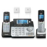 VTech DS6151-2 2 Handset 2-Line Cordless Phone System for Home or Small Business with Digital Answering System and Mailbox on Each line, Silver - Retail: $99