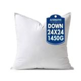 MIULEE 24x24 Down Alternative Pillow Insert Euro Decorative Throw Pillow 24 x 24 Inch Body Bed Sleeping Ultra Soft Fluffy Form for Sofa Couch Bed - Retail: $29