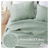 Madison Park Tuscany Quilt Set-Casual Damask Stitching Design Lightweight Coverlet Bedspread Bedding, Shams, KingCal King(108\x96\in), Medallion Seafoam 3 Piece - Retail: $57in