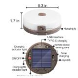 Camping String Light 4 in 1 Retractable 42ft Solar USB Rechargeable 3600mAh Waterproof Hanging Outdoor Camping Lantern with 8 Lighting Modes, Portable Tent Lights for Hiking, Yard, RV (Warm Light) - R