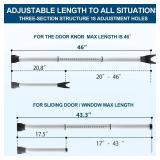 2 Pack Rerishom Door Security Bar, Door Stoppers Security bar,Heavy Duty Door Lock Security Door Jammer Door Stopper for Apartment, Hotel Room,Screen Door Hardware, Gate Lock Bar - Retail: $37