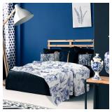 Mindsoft Blue White Flower Blanket Butterfly Soft Throw Blanket Country French 60\x50\in Blanket Washable for Spring Summer Fall Party - Retail: $19in