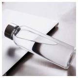 Encheng Glass Water Bottles,16oz Glass Drinking Bottle With Leakproof Stainless Steel Cap,Reusable Juice Bottles Beverage Drinkware,To Go Travel Bottles For Drink,Sauce,8Pack - Retail: $21