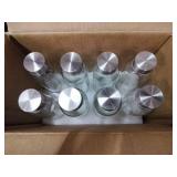 Encheng Glass Water Bottles,16oz Glass Drinking Bottle With Leakproof Stainless Steel Cap,Reusable Juice Bottles Beverage Drinkware,To Go Travel Bottles For Drink,Sauce,8Pack - Retail: $21