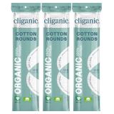 Cliganic Organic Cotton Rounds (300 Count) Makeup Remover Pads, Hypoallergenic, Lint-Free | 100percent Pure Cotton (Packaging May Vary) - Retail: $10