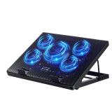 Kootek Laptop Cooling Pad, Laptop Cooler with 5 Quiet Fans for 12\-17\in Computer PC Notebook Gaming Laptop Fan, Height Adjustable Laptop Cooling Stand Laptop Accessories, Blue - Retail: $26in