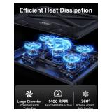 Kootek Laptop Cooling Pad, Laptop Cooler with 5 Quiet Fans for 12\-17\in Computer PC Notebook Gaming Laptop Fan, Height Adjustable Laptop Cooling Stand Laptop Accessories, Blue - Retail: $26in