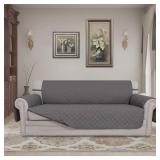 Easy-Going Reversible Couch Cover for 3 Cushion Couch Sofa Cover for Dogs Water Resistant Furniture Protector Cover with Foam Sticks Elastic Straps for Pet Cat (Sofa, GrayGray) - Retail: $33