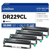 LinkDocs DR229CL Drum Unit Compatible Replacements (Drum only) for Brother DR-229CL DR229 Used with TN229 TN229XL Toner MFC-L3780CDW MFC-L3720CDW MFC-L3765CDW HL-L3280CDW HL-L3220CW Printer, 4 Pack - 