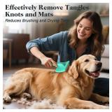 2PCS Slicker Brush for Dogs and Pet Comb,Professional Dog Grooming Brush (Goldendoodles,Poodles,Labradoodles) with Extra Long Pins to Effectively Remove Tangles, Knots and Mats (Cyan Large) - Retail: 