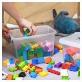 Citylife 4 Packs 6 QT Storage Bins with Lids Clear Plastic Bins with Grey Handle Stackable Storage Containers for Organizing - Retail: $29