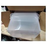 Citylife 4 Packs 6 QT Storage Bins with Lids Clear Plastic Bins with Grey Handle Stackable Storage Containers for Organizing - Retail: $29