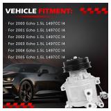 Autodevil AC Compressor with Clutch Fit for Toyota Echo 1.5L L4 2000 2001 2002 2003 2004 2005, Air Conditioning Compressor Replacement for C1879R, TEM254520, 140709C, 1011063, 78370, 7512121 - Retail: