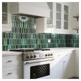 Art3d 12 x 12 Inch Heavy-Duty Peel and Stick Backsplash, Self-adhesive Wall Tiles for Kitchen Bathroom Decor, 10-Pack Dark Green - Retail: $35