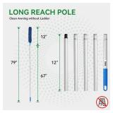 Rvingpro RV Awning Cleaner, Bendable Mop-Head, Hyper-Absorbent Pad, Extendable Pole, Non-Slip Handle, with 2 Magic Erasers for RVs, Campers, Trailers, Trucks - Retail: $20