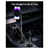 JSAUX Car Cup Holder Cellphone Mount, Metal Long-Arm Ultra Stable Phone Holder for Car Cupholders - Adjustable for iPhone 16 15 Pro Max 13 12 11, Samsung Galaxy S24 S23 Ultra, Google Pixel 9 Pro - Ret