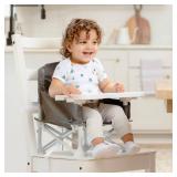 Regalo My Chair 2-in-1 Portable Travel Booster Seat and Activity Chair, Bonus Kit Includes, Oversized Removable Tray with Cup Holder, Gray - Retail: $22