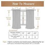 LAMIT Natural 100percent Blackout Linen Curtains, 80 Inches Linen Textured Thermal Bedroom Curtains Back Tab and Rod Pocket Neutral Panels with White Liner for Farmhouse, 2 Panels, 52 x 80 Inch, Ivory