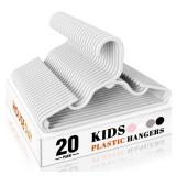 HOUSE DAY Premium Baby Hangers 20 Pack, 11 Inch Kids Plastic Hanger White, Slim Childrens Hangers for Infant, Toddler, Child Clothes, Non-Slip Sturdy and Durable Baby Clothes Hanger for Closet - Retai