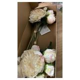 ICBOX White Artificial Peonies 2 Bouquets Silk Flowers 14Heads Vintage White Fake Flowers Faux Peony Flowers for Flower Arrangements Artificial Centerpiece Home Table Dining Room Decor (Ivory White) -