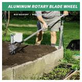 BARAYSTUS Rotary Garden Tool, Adjustable Hand Tiller, Long Handle Cultivator for Aerating, Weeding, Planting and Mixing Soil or Reseeding Grass - Retail: $30