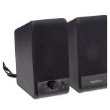 Amazon Basics USB-Powered Computer Speakers for Desktop or Laptop PC with Volume Control, Plug-N-Play, Black - Retail: $19