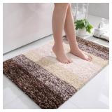 OLANLY Bathroom Rugs Mat 36x24, Extra Soft Absorbent Microfiber Bath Rugs, Rubber Backing, Quick Dry, Machine Washable Bath Mats for Bathroom Floor, Tub and Shower, Home Decor Accessories, Brown - Ret