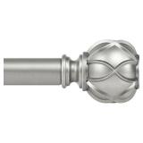 KAMANINA Silver Curtain Rods for Windows 72 to 144 Inches (6-12ft) Long Heavy Duty Curtain Rods, 78 Inch Adjustable Drapery Rods with Decorative Netted Texture Finials - Retail: $25