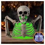 JOYIN Skeleton Halloween Decorations Indoor, Lighted Skeleton Tabletop Halloween Groundbreaker for Decorating Supplies Indoor Outdoor Home Party Fall, Outdoor Gift Table Top Party(7.5x9.8inch) - Retai