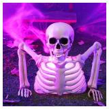 JOYIN Skeleton Halloween Decorations Indoor, Lighted Skeleton Tabletop Halloween Groundbreaker for Decorating Supplies Indoor Outdoor Home Party Fall, Outdoor Gift Table Top Party(7.5x9.8inch) - Retai