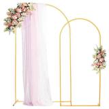 Metal Arch Backdrop Stand, 7.2FT+6FT Wedding Arch Stand, Set of 2 Backdrop Arch Stand, Metal Arch Stand for Wedding Ceremony Birthday Party Baby Shower Graduation Ceremony Decoration - Retail: $43