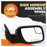 Aspaton Right Side Mirror Assembly Compatible with 2011-2019 Explorer Passenger Rear View Mirror wHeated and Turn Signal Light and Puddle Light Replaces GB5Z17682BA BB5Z17682BA FO1321554 (7Pins) - Ret