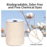 Macrame Cord 4mm x 328Yards(984Feet),Natural Cotton Macrame Rope - 3 Strands Twisted Macrame Cotton Cord for Wall Hanging, Plant Hangers, Crafts, Gift Wrapping and Wedding Decorations - Retail: $17