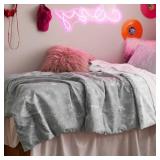 Bedsure TwinTwin XL Comforter Set - Grey Bed Set, 2 Pieces Cute Floral Bedding, 1 Soft Reversible Botanical Flowers Comforter and 1 Pillow Sham - Retail: $37