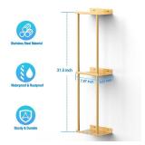 Liuoud Towel Rack for Bathroom, Wall Mounted Vertical Rolled Towel Storage Organizer Holder with Shelf, Holds Up 6 Large Bath Sheets, Gold - Retail: $24