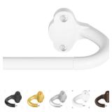 TVWOO Wrap Around Curtain Rods,White Curtain Rods 48 to 84 Inch,58 Inch Adjustable Blackout Curtain Rod Set with Bracket,Room Darkening Single Window Rod,Metal Hidden Curved Drapery Rods 48-84\,White 