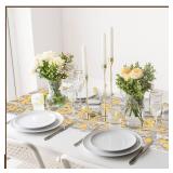 Mixweer 10 Pieces Metallic Table Runner 11 x 110 Inches Sequin Table Runners for Thin Mesh Decorations Party Wedding Birthday Bridal Shower Event(Black, Gold) - Retail: $23