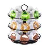 FlagShip K cup Holder Carousel 3 Tier for Keurig Pod Holder Metal DIY Install Small for K-cup Storage Stand 21 K Pod Storage - Retail: $14