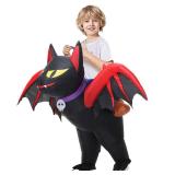 Spinosaurus Inflatable Bat Costume for Kids Inflatable Halloween Costumes Funny Riding on Animal Blow Up Cosplay Costumes for Boys Girls - Retail: $26