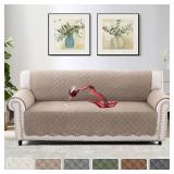 H.VERSAILTEX Waterproof Quilted Couch Covers Non Slip Sofa Covers Protector Slipcovers for Dogs, Covers for 3 Cushion Couch Sofa Pet Furniture Protector Modern Fleece Fabric (Sofa,Taupe) - Retail: $44