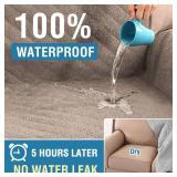 H.VERSAILTEX Waterproof Quilted Couch Covers Non Slip Sofa Covers Protector Slipcovers for Dogs, Covers for 3 Cushion Couch Sofa Pet Furniture Protector Modern Fleece Fabric (Sofa,Taupe) - Retail: $44