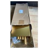 Liuoud Towel Rack for Bathroom, Wall Mounted Vertical Rolled Towel Storage Organizer Holder with Shelf, Holds Up 6 Large Bath Sheets, Gold - Retail: $24