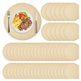 Yunlly Set of 48 Burlap Round Placemats Bulk Burlap Farmhouse Placemats Heat Resistant Round Table Mats Circle Jute Charger Place Mats Thanksgiving Christmas Rustic Table Decorations(11.8 in,Beige) - 