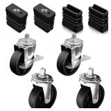 G515-0082-W1 G408-0036-W1 Grill Wheels Caster Socket Grill Replacement Parts for Charbroil Caster Wheels 463243518 463342119 Thermos 461246804 Kenmore 415.16123801 3 Wheel 4 Pieces Grill Accessories