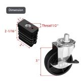 G515-0082-W1 G408-0036-W1 Grill Wheels Caster Socket Grill Replacement Parts for Charbroil Caster Wheels 463243518 463342119 Thermos 461246804 Kenmore 415.16123801 3 Wheel 4 Pieces Grill Accessories